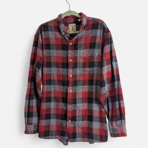 RedHead Red and Black Plaid Casual Button Down Shirt